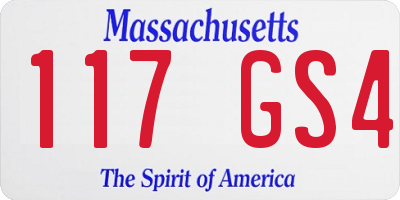 MA license plate 117GS4