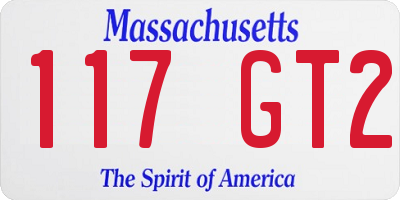 MA license plate 117GT2