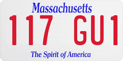 MA license plate 117GU1