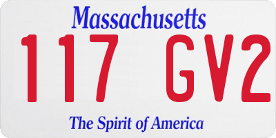 MA license plate 117GV2