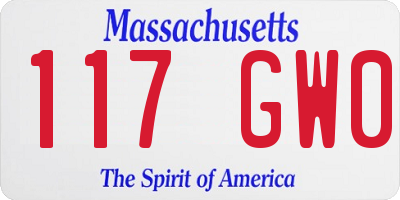 MA license plate 117GW0
