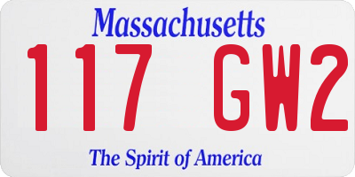 MA license plate 117GW2