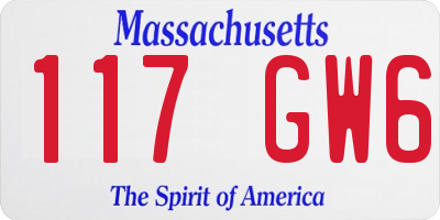 MA license plate 117GW6