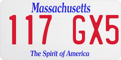 MA license plate 117GX5