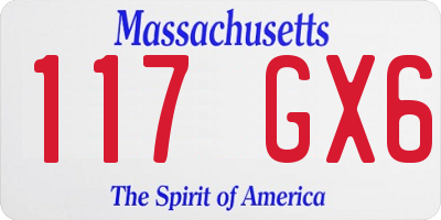 MA license plate 117GX6