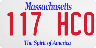 MA license plate 117HC0