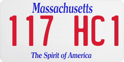 MA license plate 117HC1