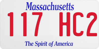 MA license plate 117HC2