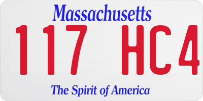 MA license plate 117HC4