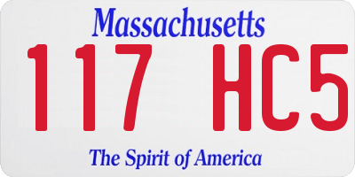 MA license plate 117HC5