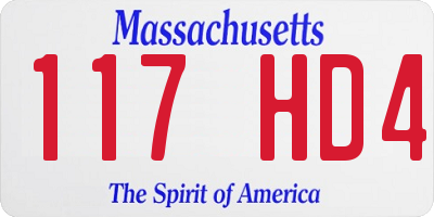 MA license plate 117HD4