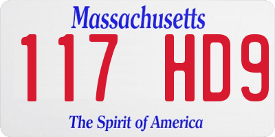 MA license plate 117HD9