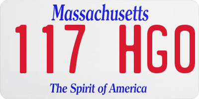 MA license plate 117HG0