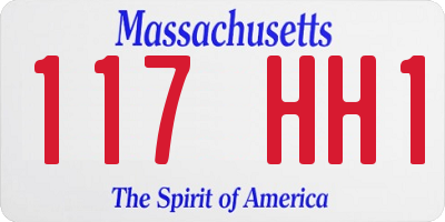 MA license plate 117HH1
