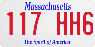 MA license plate 117HH6