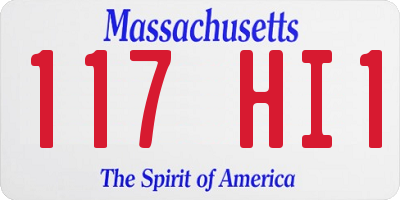 MA license plate 117HI1