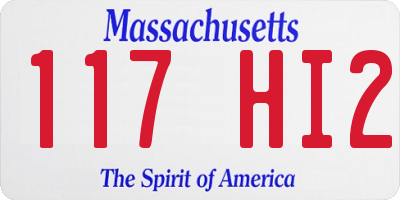 MA license plate 117HI2