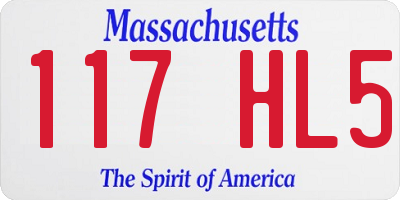 MA license plate 117HL5