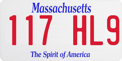 MA license plate 117HL9
