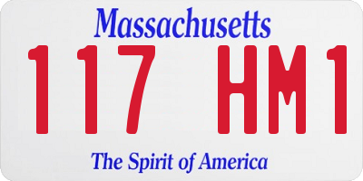 MA license plate 117HM1