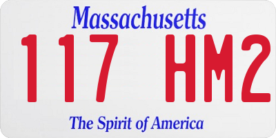 MA license plate 117HM2