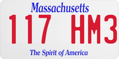 MA license plate 117HM3