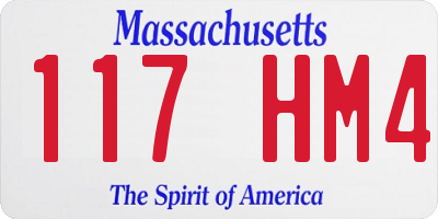 MA license plate 117HM4