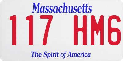 MA license plate 117HM6