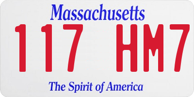 MA license plate 117HM7