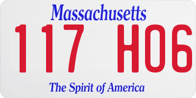 MA license plate 117HO6