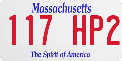 MA license plate 117HP2