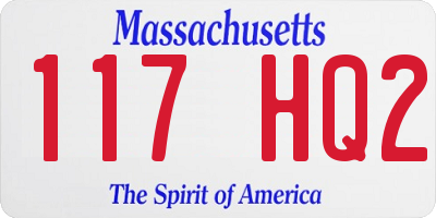 MA license plate 117HQ2