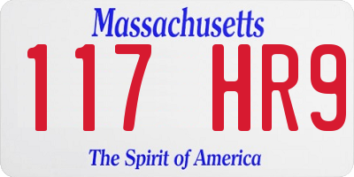 MA license plate 117HR9