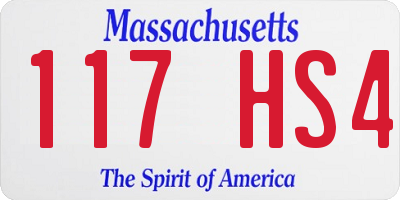 MA license plate 117HS4