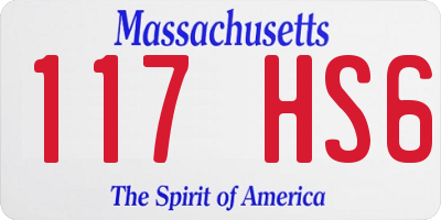 MA license plate 117HS6
