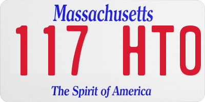 MA license plate 117HT0