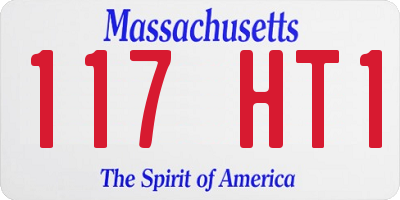 MA license plate 117HT1