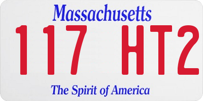 MA license plate 117HT2