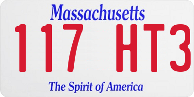 MA license plate 117HT3