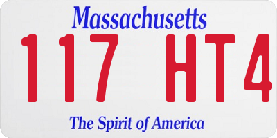 MA license plate 117HT4
