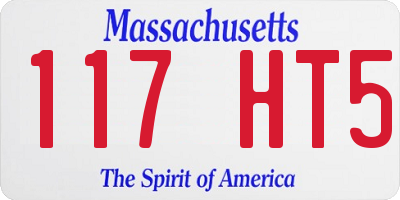 MA license plate 117HT5