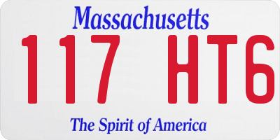 MA license plate 117HT6