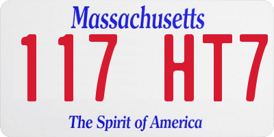 MA license plate 117HT7