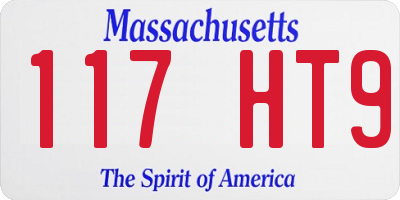 MA license plate 117HT9