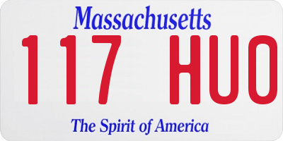MA license plate 117HU0