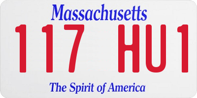 MA license plate 117HU1