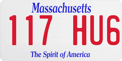 MA license plate 117HU6