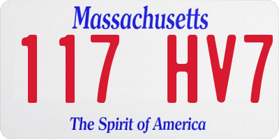 MA license plate 117HV7