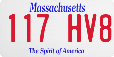 MA license plate 117HV8
