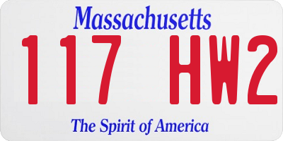 MA license plate 117HW2